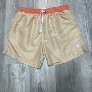 Beige and Orange Swim Shorts
